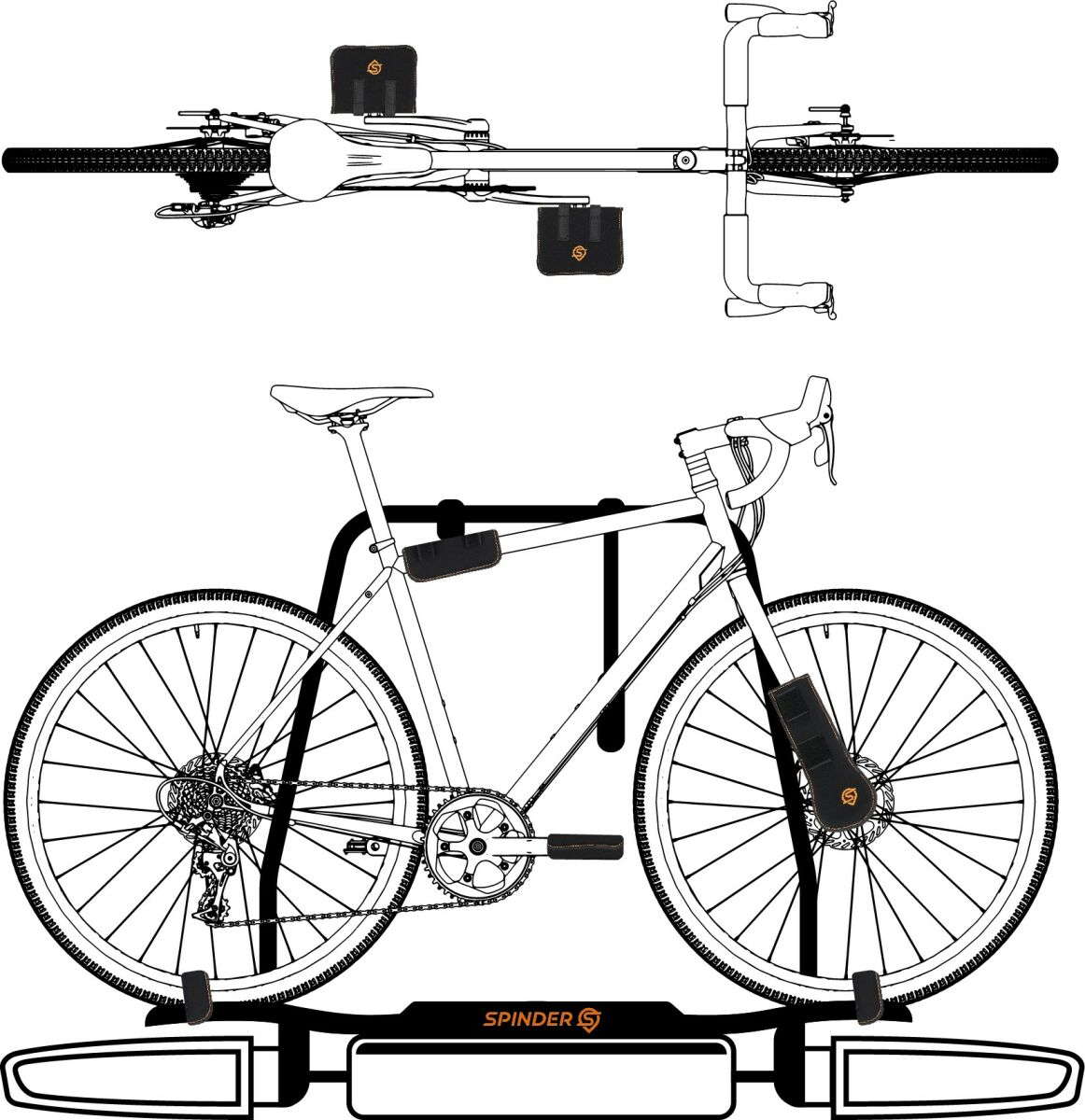 Spinder fietsbeschermset PS6 voor alle fietsendragers