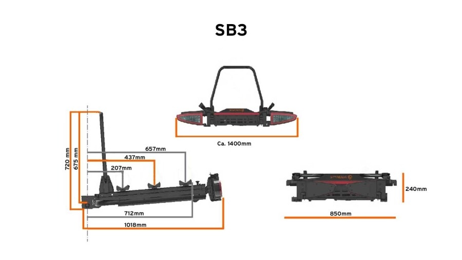Spinder platform SB3 voor transportbox of 3 fietsen